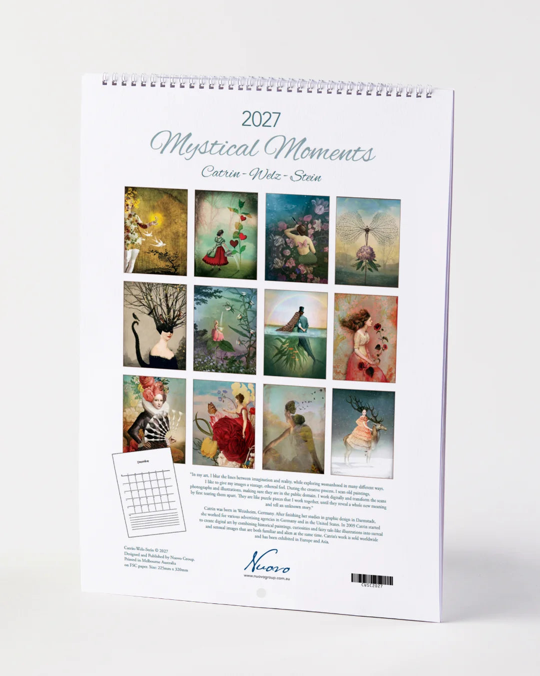 Back cover of Ctrin Walz-Stein 2027 calendar Mystical Moments