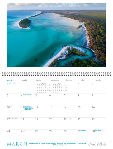 Coastlines Panoscapes Wall Calendar 2024 - March