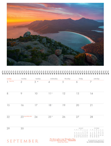 Coastlines Panoscapes Wall Calendar 2024 - September