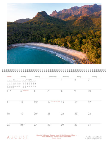 Tropical North Queensland Panoscapes Wall Calendar 2024 - August
