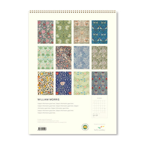 William Morris Large Wall Calendar 2025