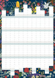 A 2027 monthly calendar with a floral border design. The calendar features a white grid layout with days of the week labeled from JAN to DEC under headers for each month.
