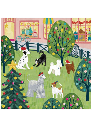 RSPCA Charity Christmas Card Pack - Playful Dogs - card