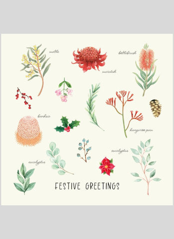 BCNA Charity Christmas Card Pack - Australian Flora - card