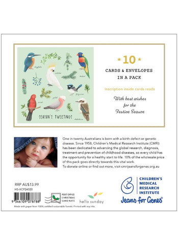 CMRI Charity Christmas Card Pack - Australian Birds - back