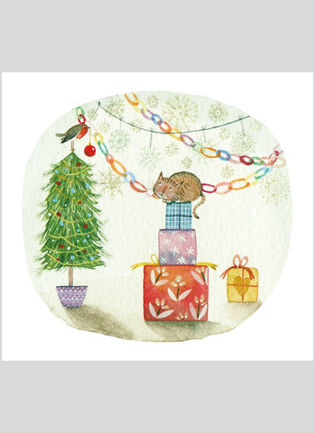 CMRI Charity Christmas Card Pack - Curious Cat - card