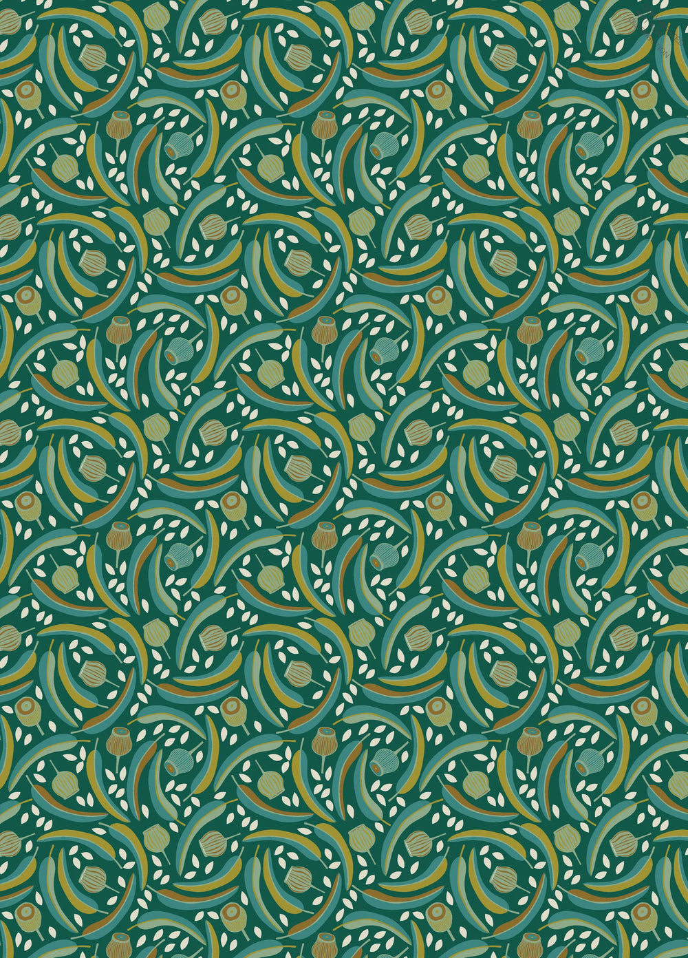 All Wrapped Up - Christmas by Jocelyn Proust - greens and white pattern