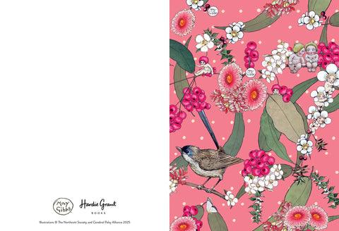 Floral and bird pattern on a pink background with 'Hendrie Grant' branding.