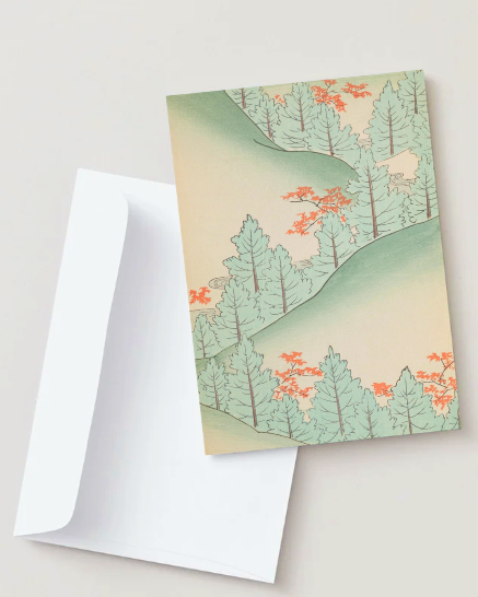 Greeting card with nature design on a white background