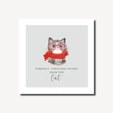 Winter Wonder Christmas Card - Cat Candycane Glasses