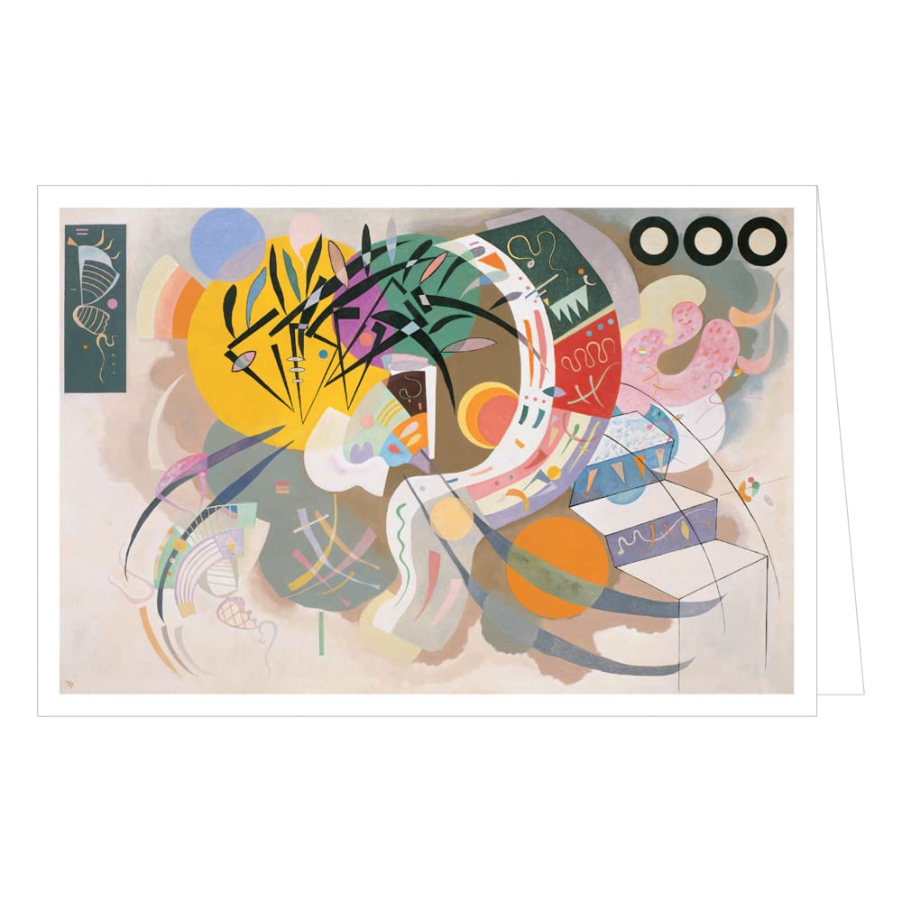 Abstract art piece with colorful geometric shapes on a white background