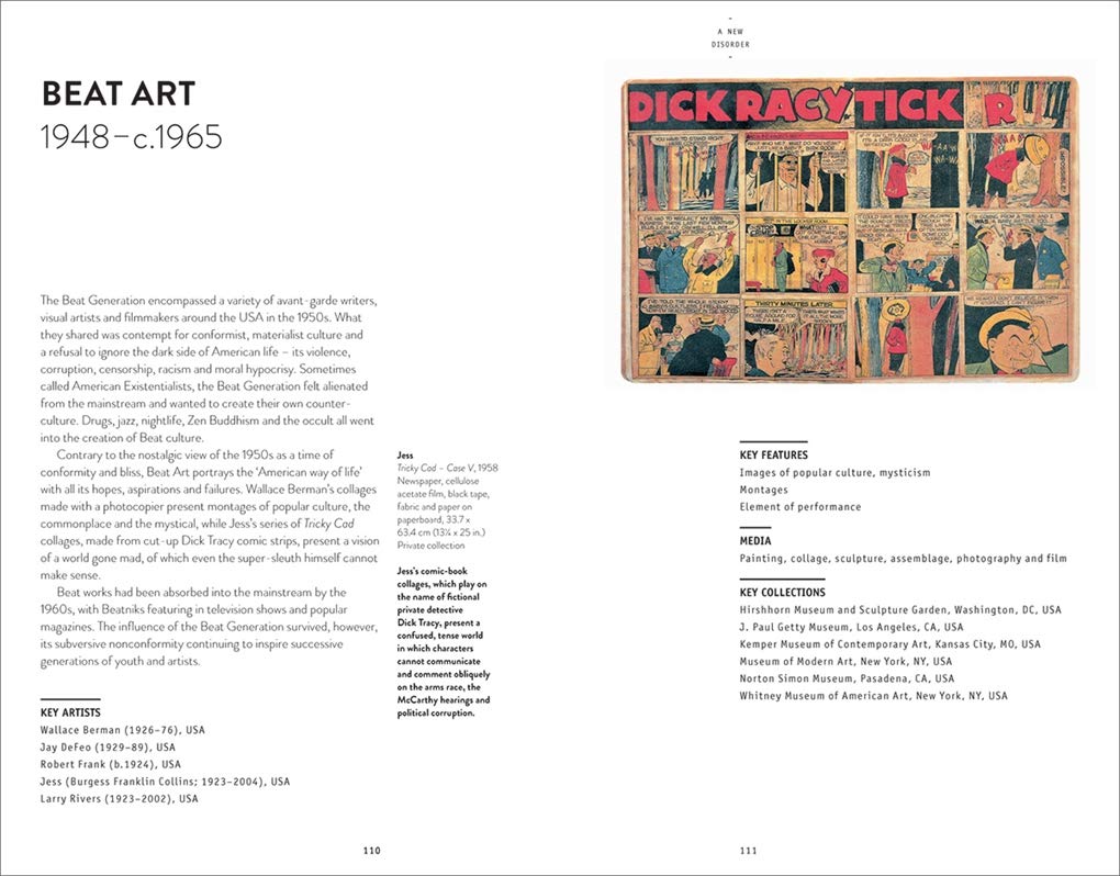 Comic strip from 'Dick Tracy' on a page with text about Beat Art and Dick Tracy, 1948-1965.