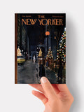 New Yorker Christmas card in a hand - Street Lights