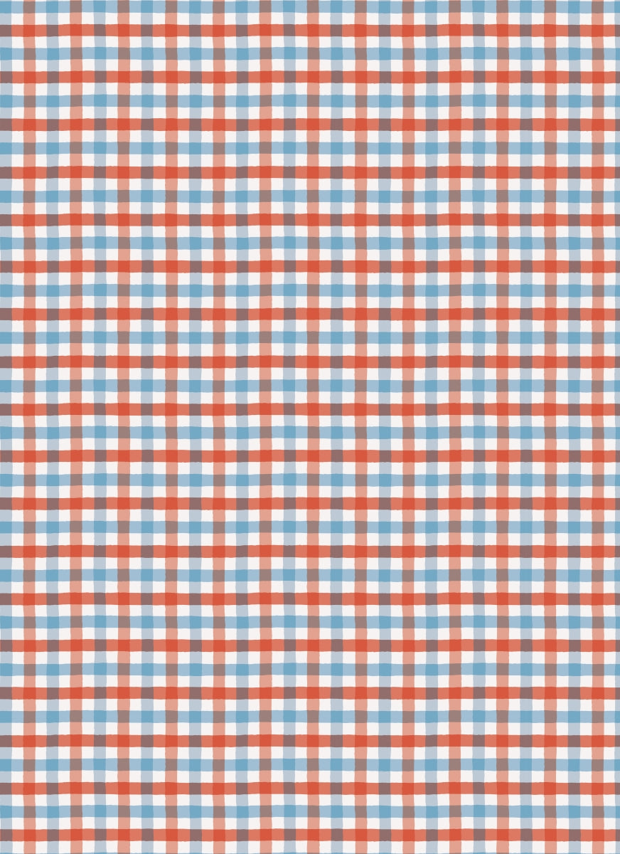 Red and blue gingham pattern