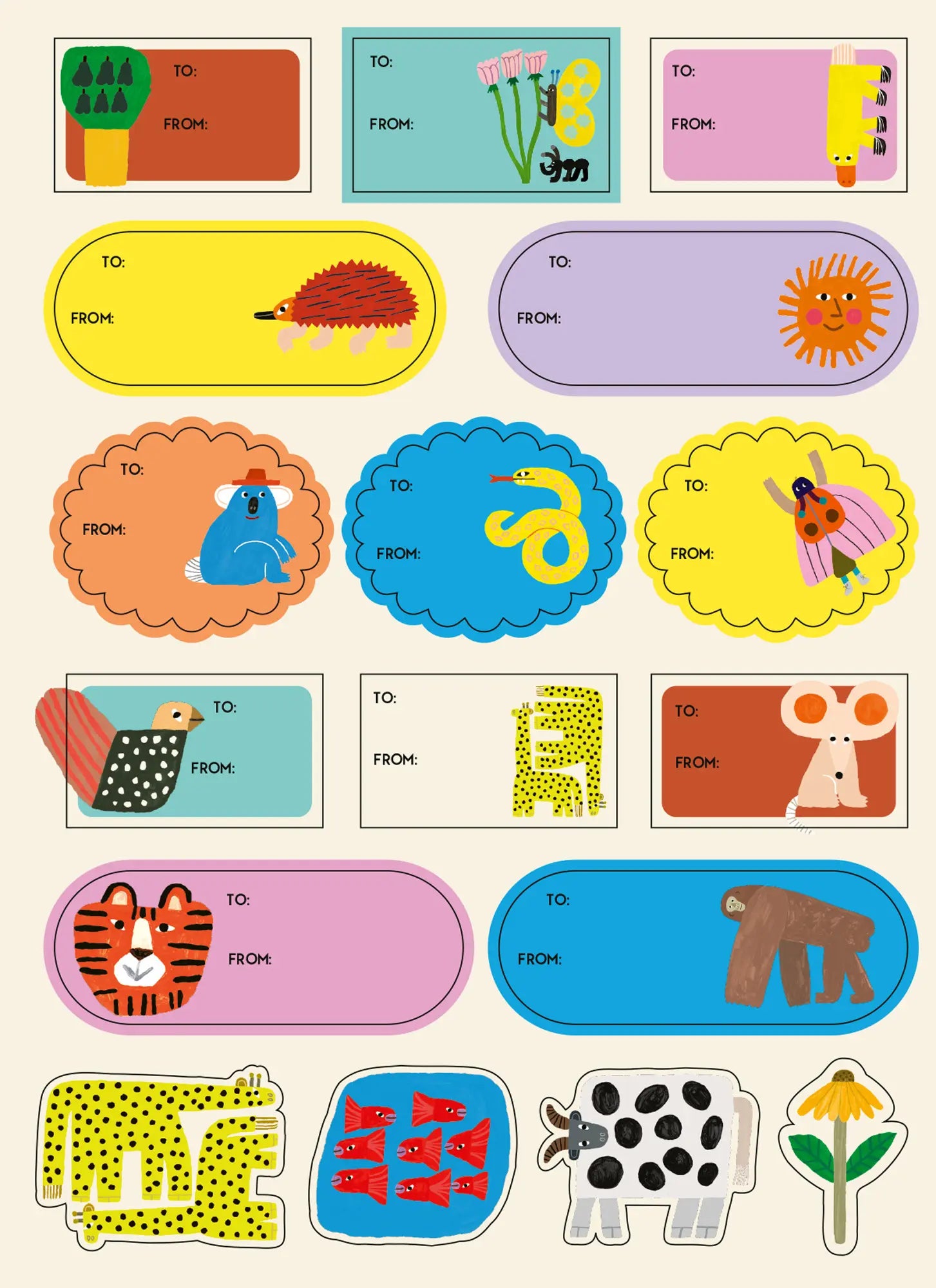 Labels and stickers by Min Pin