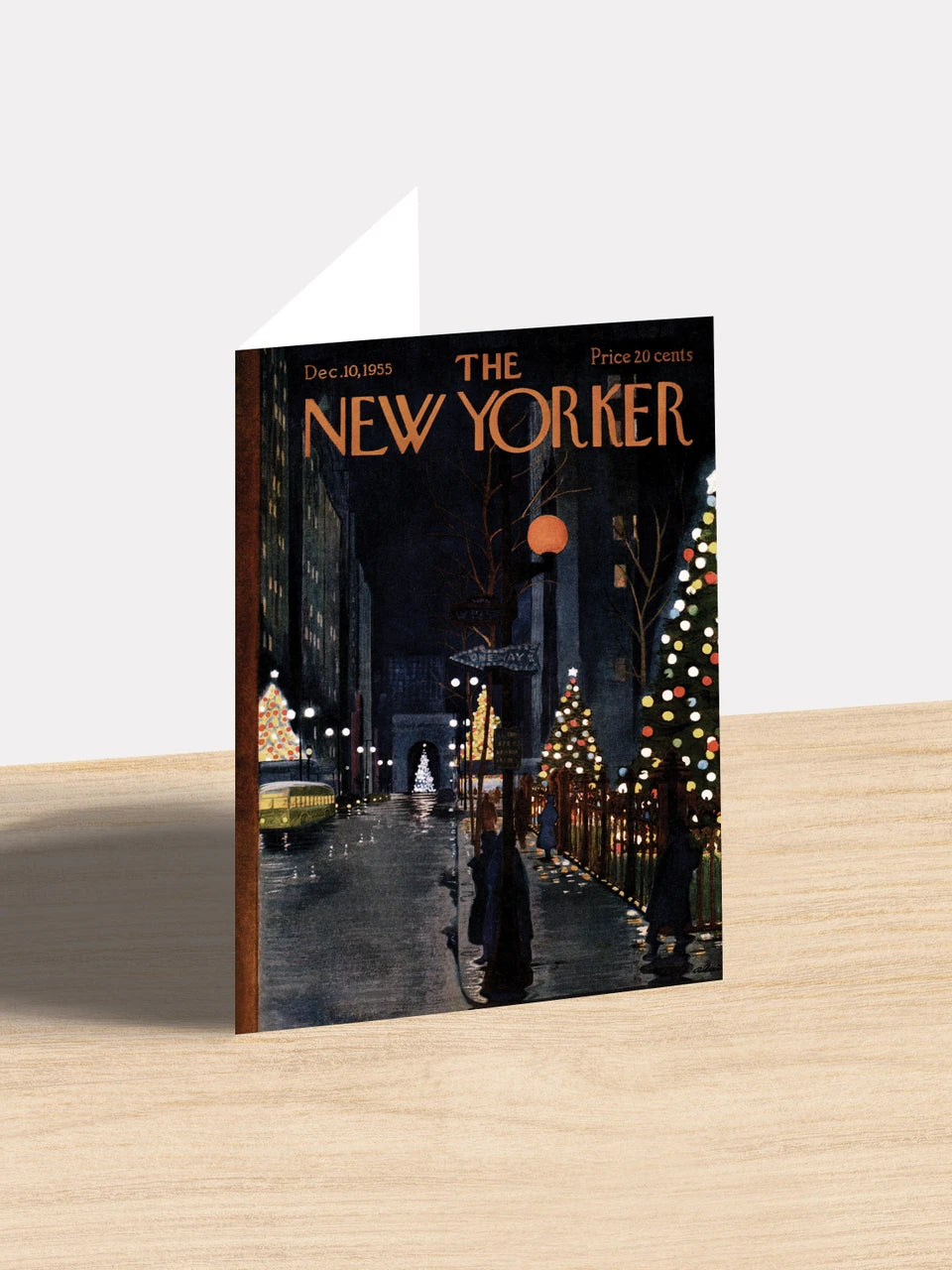 New Yorker Christmas card on a table - Street Lights