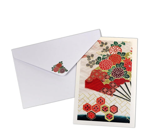 Chrysanthemum Note Cards - sample card and envelope