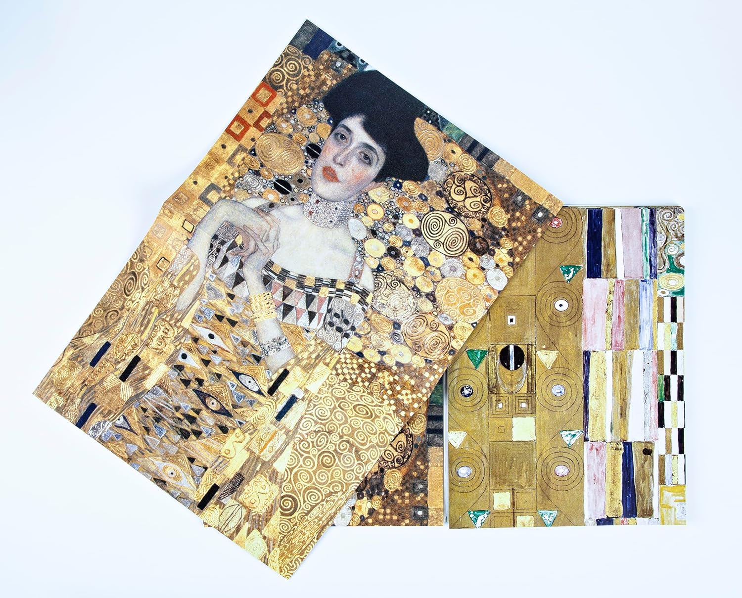 Framed artwork resembling Gustav Klimt's style on a white background