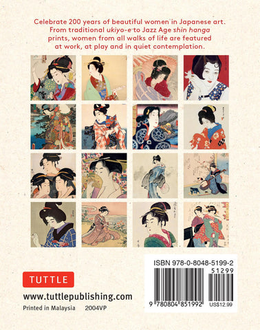 Beautiful Women,  Japanese Art Woodblock Prints Note Cards - back of box