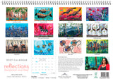 2027 calendar cover with artwork and a woman's face, featuring the brand 'Reflections'.