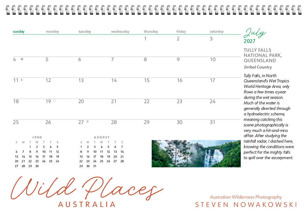 July page of Wild Places desk calendar