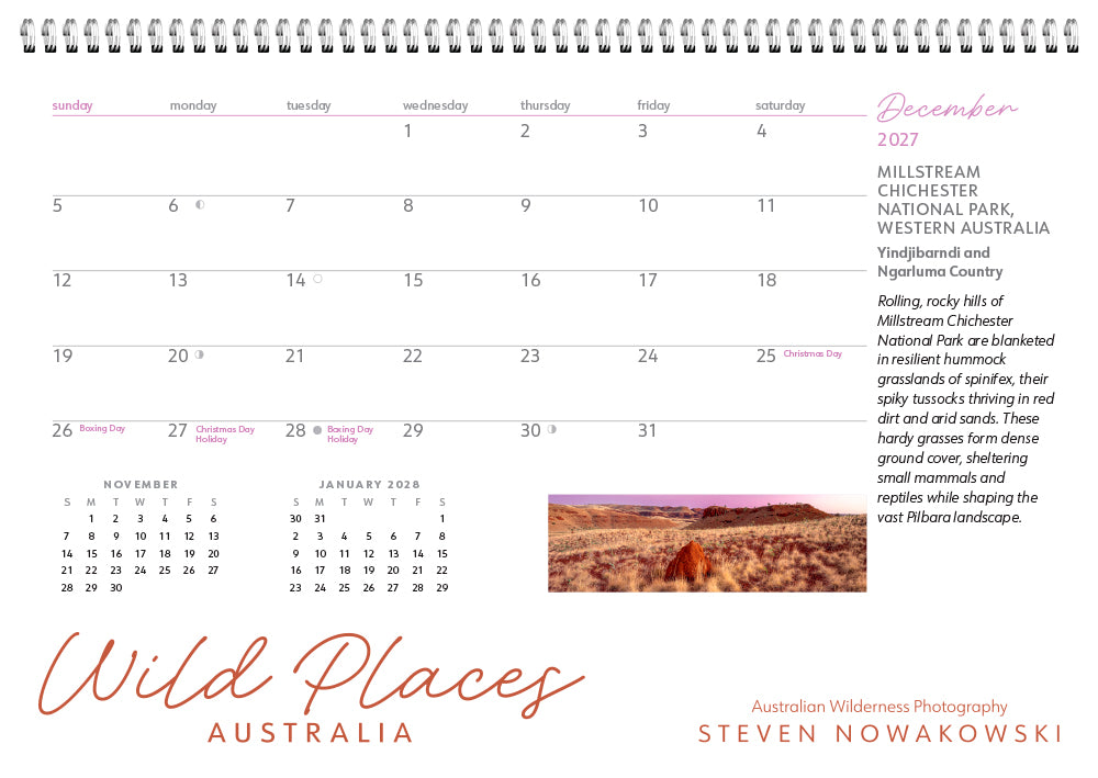 December page of Wild Places calendar