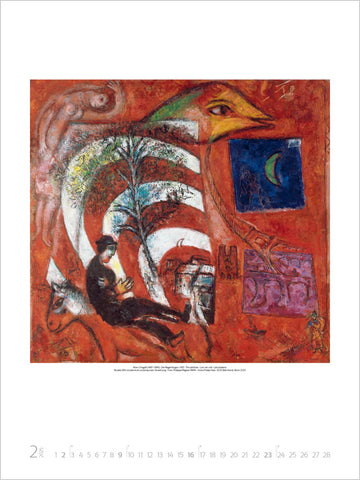 Chagall Large Wall Calendar 2025 - February