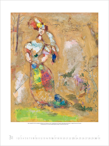 Chagall Large Wall Calendar 2025 - March