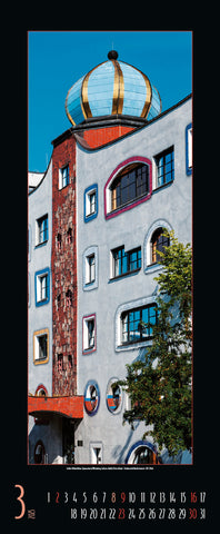 Hundertwasser Large Vertical Wall Calendar 2025 - month