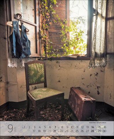 Lost Places by Stefan Hefele Large Art Wall Calendar 2025 - month