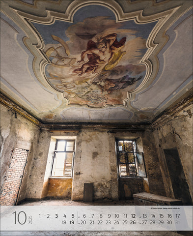 Lost Places by Stefan Hefele Large Art Wall Calendar 2025 - month