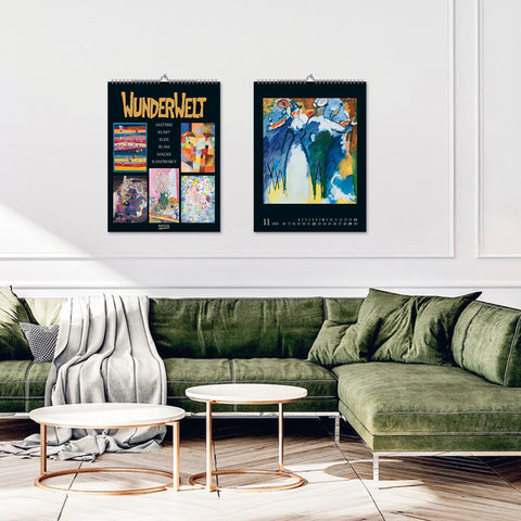 Wonder World Large Art Wall Calendar 2026 - displayed