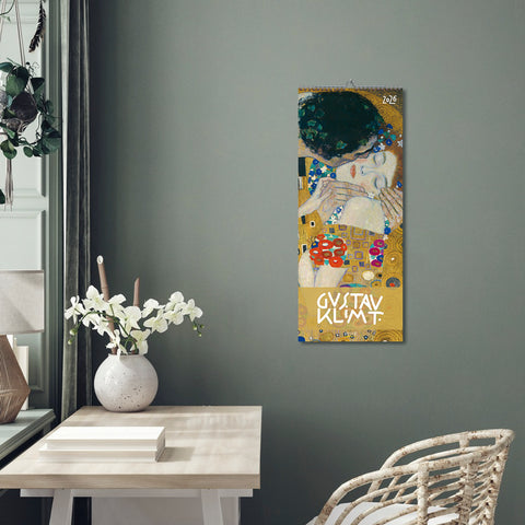 Gustav Klimt Large Vertical Wall Calendar 2026 - displayed