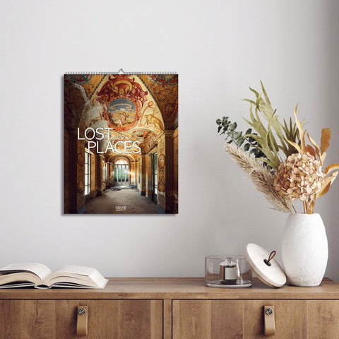 Lost Places by Stefan Hefele Large Wall Calendar 2026 - displayed