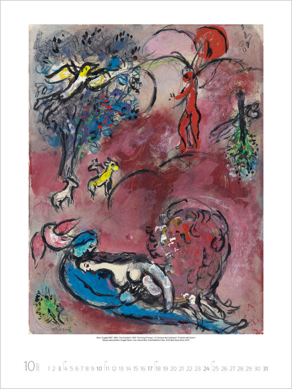 Artistic depiction of a woman, a horse, and a nude figure on a colorful background