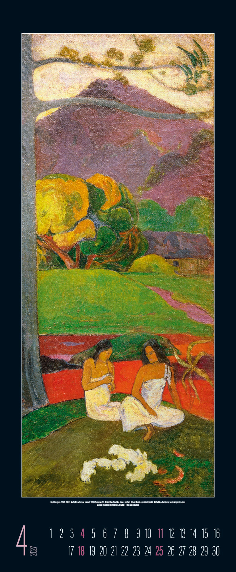 Artistic depiction of two women sitting on a bench with a mountainous landscape in the background.