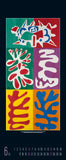 Colorful abstract design on a calendar with numbers and text.