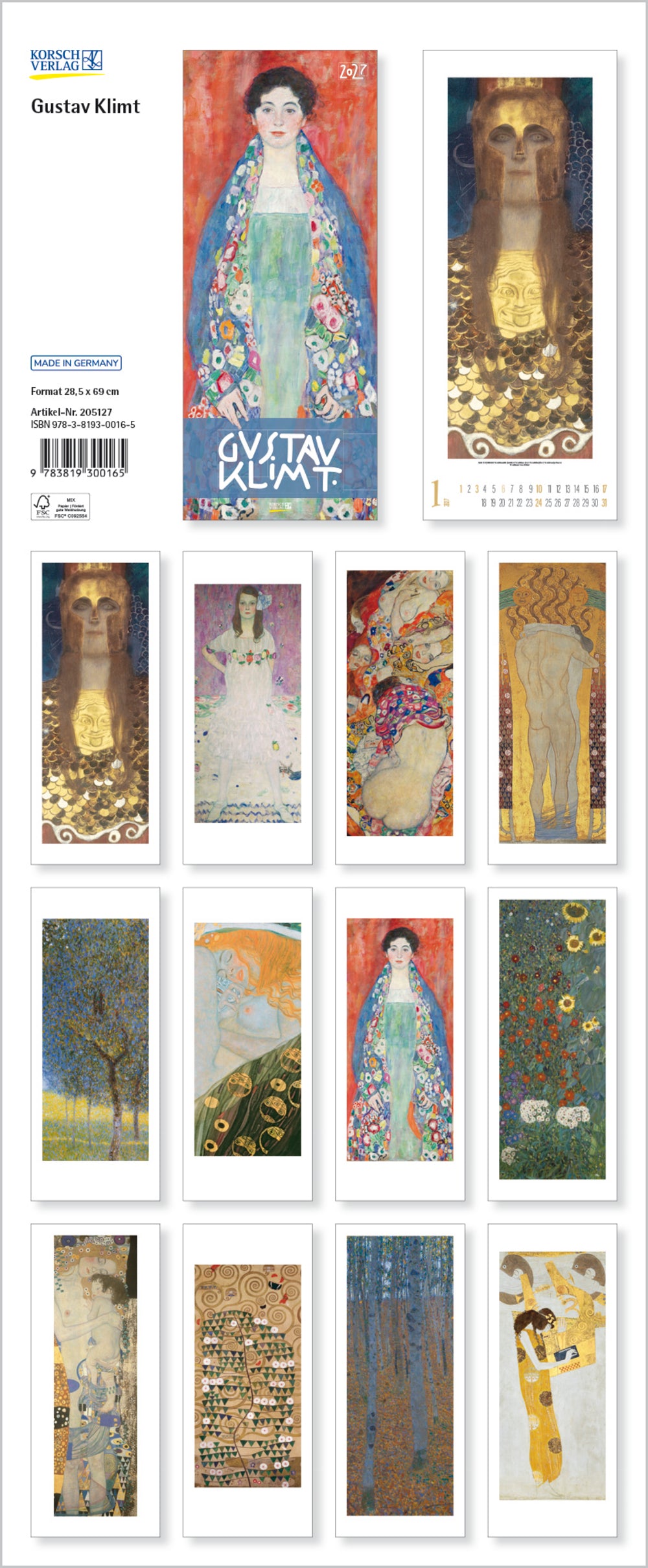 Collection of Gustav Klimt artworks displayed in a grid format.