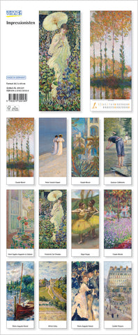 The back of a calendar with a painting for each month.