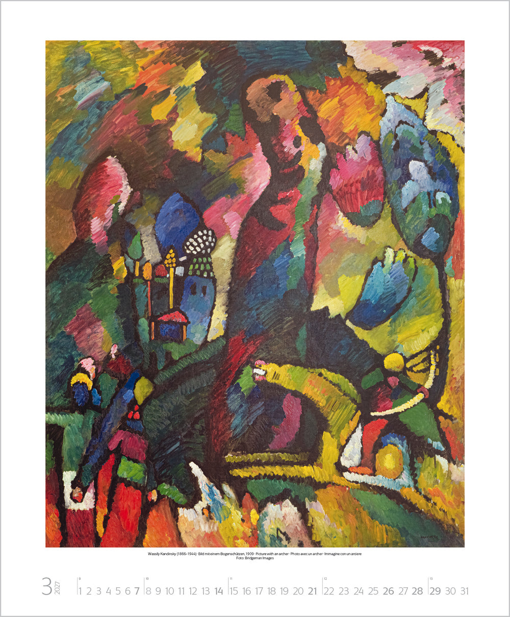 Colorful abstract painting with vibrant colors on a white background