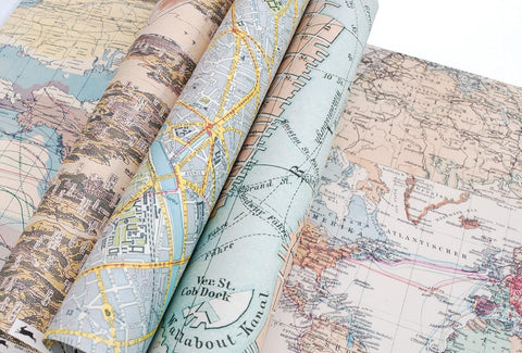 Maps Gift & Creative Wrapping Papers - inside view