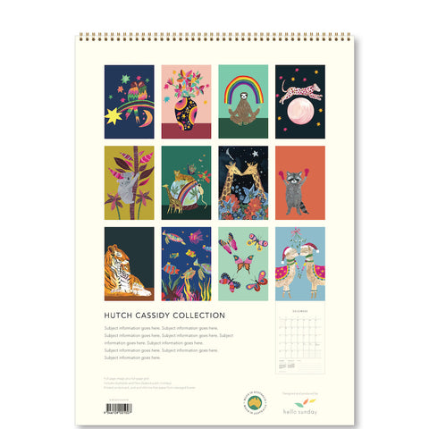 Hutch Cassidy Medium Wall Calendar 2025 - back