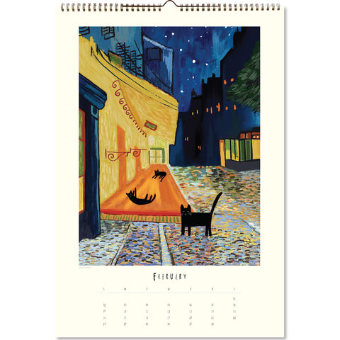 Niaski - Cat Artists Large Wall Calendar 2025 - month