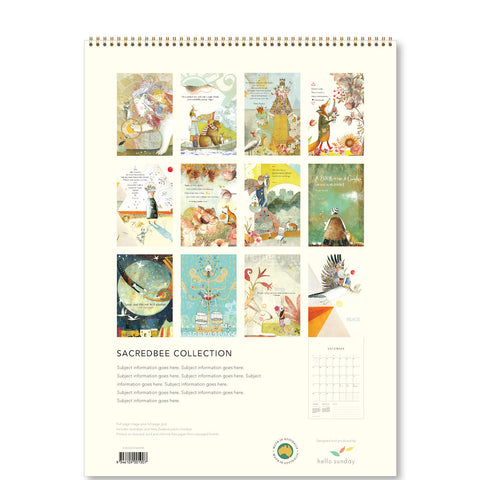 Sacredbee Medium Wall Calendar 2025 - back