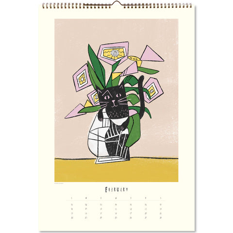 Niaski - Cat Artists Large Wall Calendar 2026 - month
