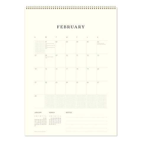 Calendar page for February on a white background
