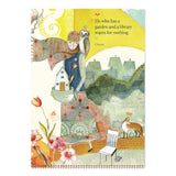Illustrated image with a woman, animals, and nature elements, featuring a quote by Cicero.
