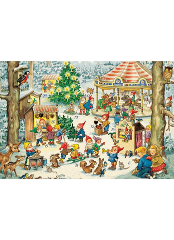 Advent Calendar Card - Elf Carousel