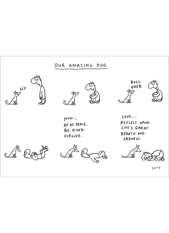 Leunig cartoon card - Our Amazing Dog