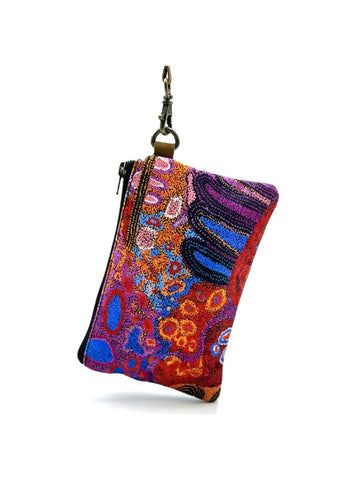 Colourful puse or pouch with a handle